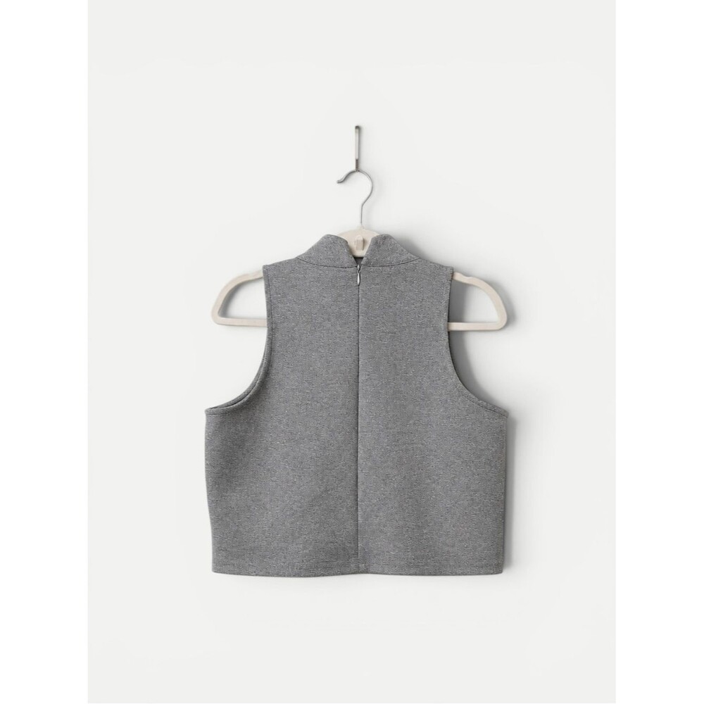 Blue Juice Gray Sleeveless Mock Neck Crop Top – Size 10 Australia - Picture 3 of 9